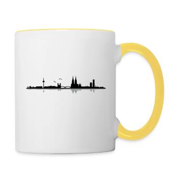 Cologne Skyline - Mug contrasté - blanc/jaune - Droite