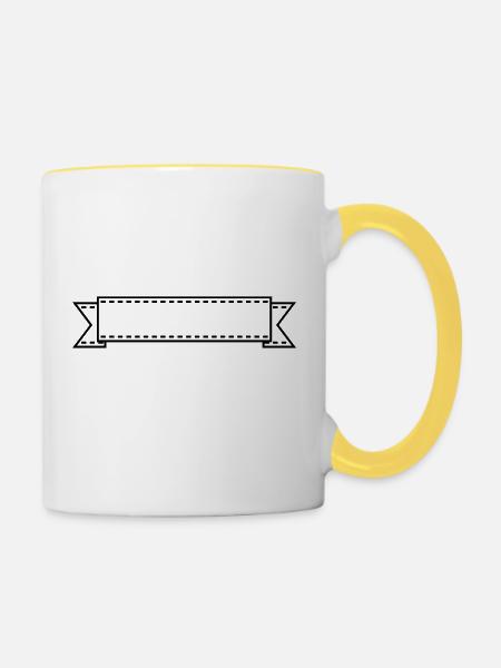 banner / Band (1c) - Tasse zweifarbig - Weiß/Gelb