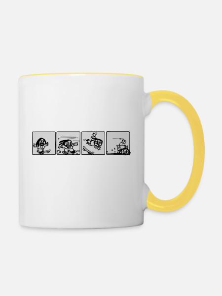 rasta skateboard - Tasse zweifarbig - Weiß/Gelb