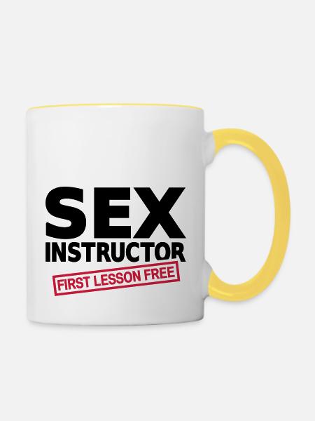 Sex Instructor - Tasse zweifarbig - Weiß/Gelb