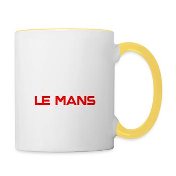 Voiture de course - Mug contrasté - blanc/jaune - Droite