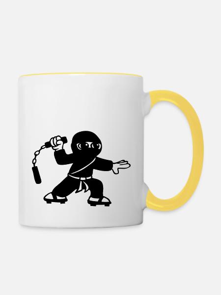 ninja - Tasse zweifarbig - Weiß/Gelb