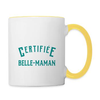 Meilleure belle maman - Mug contrasté - blanc/jaune - Droite