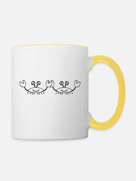 Crabs - Tasse zweifarbig - Weiß/Gelb