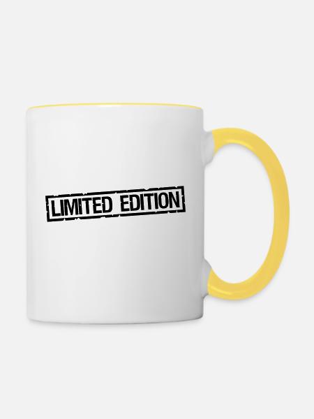 Limited Edition Print - Tasse zweifarbig - Weiß/Gelb