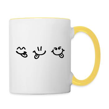 happy_smileys_f1 - Contrasting Mug - white/yellow - Right