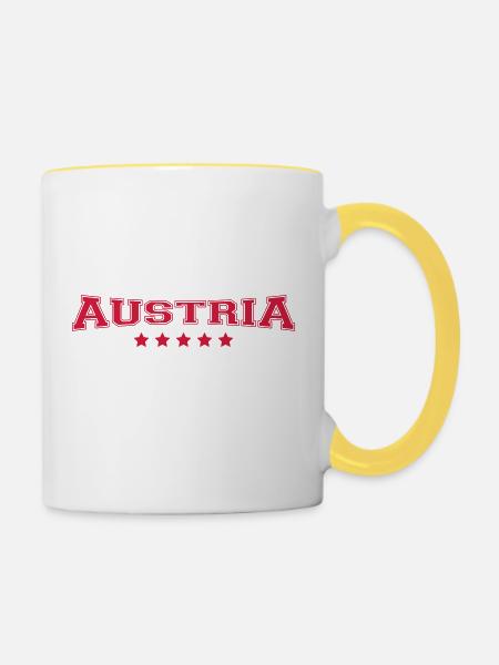 Austria Design - Tasse zweifarbig - Weiß/Gelb