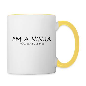 I'm a Ninja - Mug contrasté - blanc/jaune - Droite