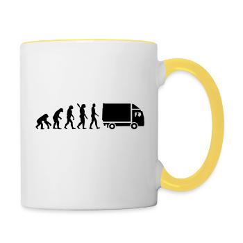 Evolution Camion - Mug contrasté - blanc/jaune - Droite