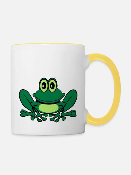 Frosch süss witzig - Tasse zweifarbig - Weiß/Gelb