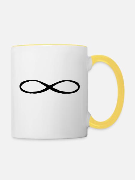 symbole infini couple de frères et sœurs écrit - Mug contrasté - blanc/jaune