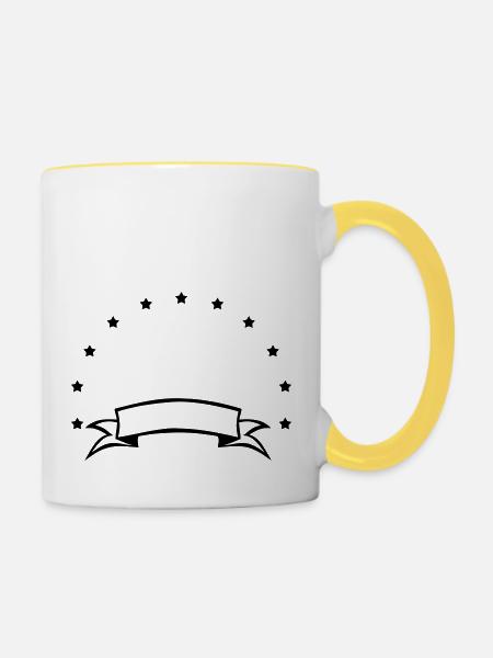 stars symbol - Tasse zweifarbig - Weiß/Gelb