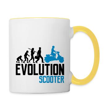 motor evolution electric scooter clipart elek - Contrasting Mug - white/yellow - Right