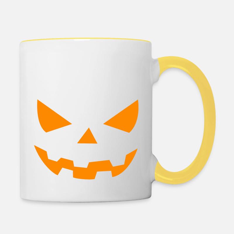 Halloween pumpkin - Contrasting Mug - white/yellow