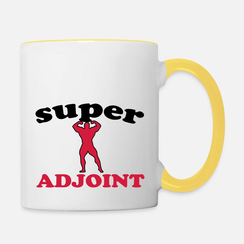 Super adjoint - Mug contrasté - blanc/jaune