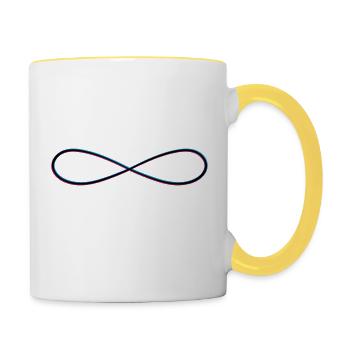 3d infinite endless forever limitless without end symb - Contrasting Mug - white/yellow - Right