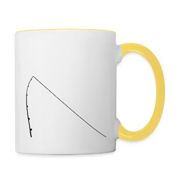 angelrute angler sport silhouette clipart hobby an - Tasse zweifarbig - Weiß/Gelb - Rechts