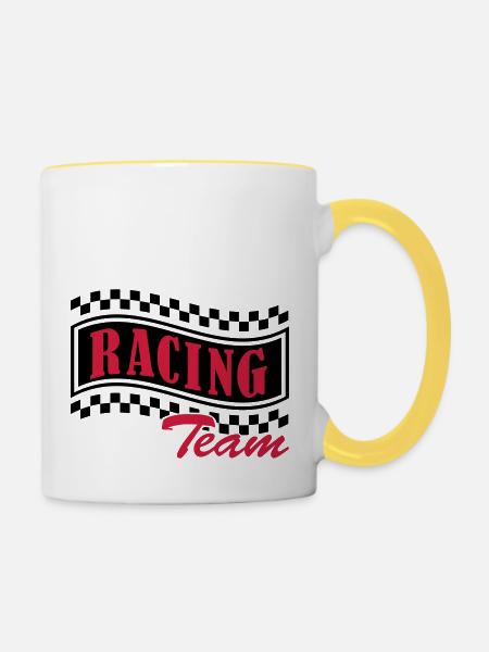 racing_team_002 - Tasse zweifarbig - Weiß/Gelb