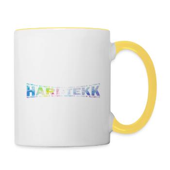 LOVE TECHNO GESCHENK goa pbm HARDTEKK raver - Tasse zweifarbig - Weiß/Gelb - Rechts
