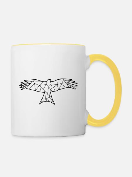 Vogel Poly - Tasse zweifarbig - Weiß/Gelb