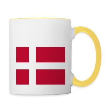 Drapeau du Danemark - Mug contrasté - blanc/jaune - Droite