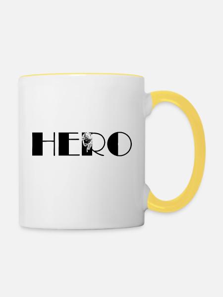 Hero Jesus - Tasse zweifarbig - Weiß/Gelb