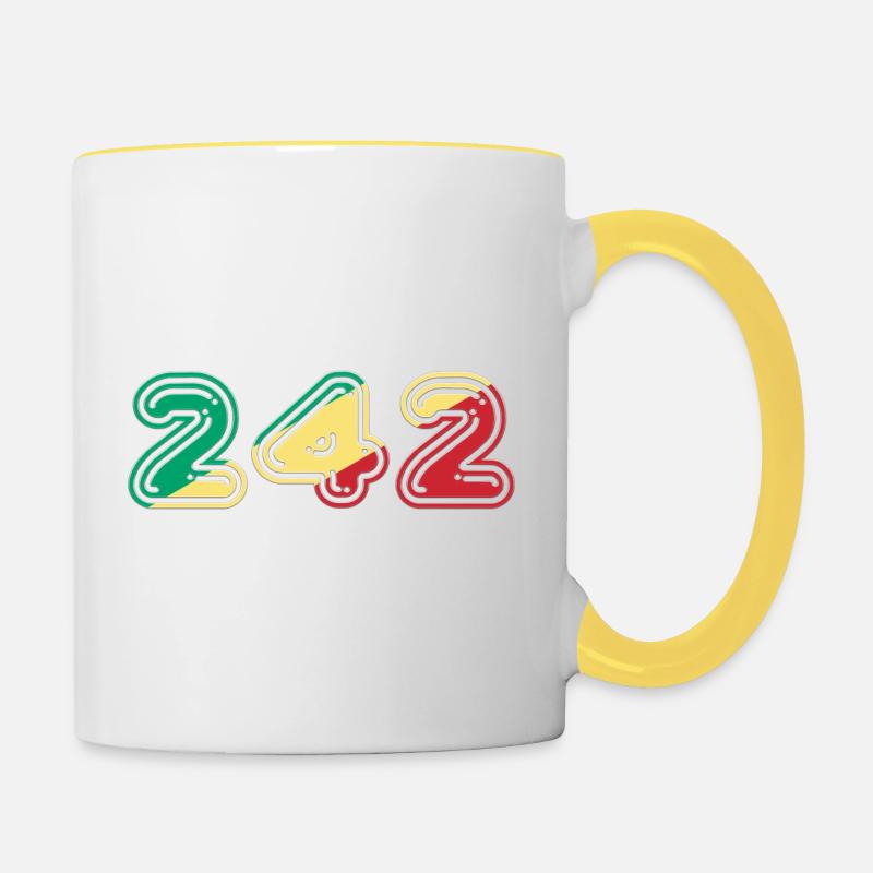 Team 242 CONGO - Mug contrasté - blanc/jaune