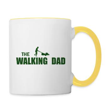 Le père de La Walking - Mug contrasté - blanc/jaune - Droite