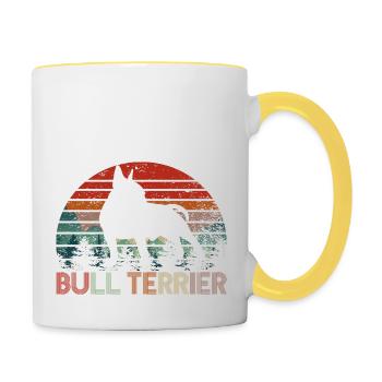bull terrier - Mug contrasté - blanc/jaune - Droite