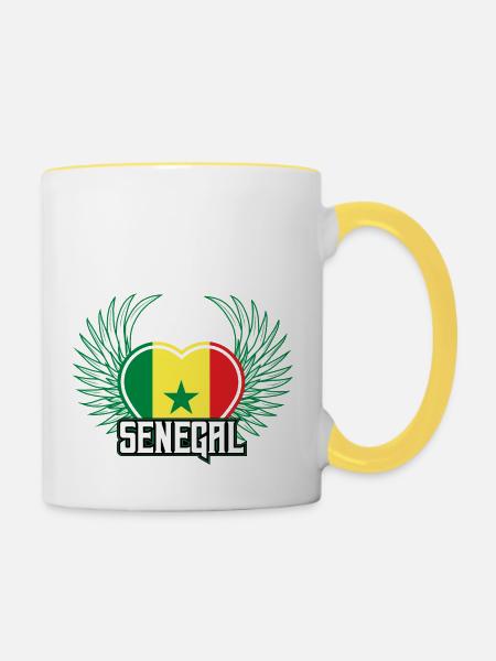 Senegal - Tasse zweifarbig - Weiß/Gelb