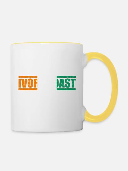 Elfenbeinküste - Tasse zweifarbig - Weiß/Gelb