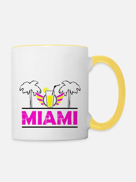 miami - Tasse zweifarbig - Weiß/Gelb