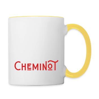pas parfait mais cheminot - Mug contrasté - blanc/jaune - Droite