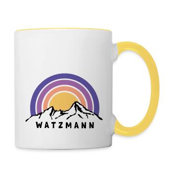 Watzmann Bayern Hiking Berchtesgaden Souvenir - Contrasting Mug - white/yellow - Right