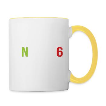 Motorcycle Gears 1N23456 One Down-Five Up - Contrasting Mug - white/yellow - Right