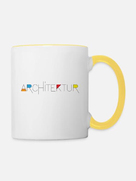Architektur Bauhaus Style - Tasse zweifarbig - Weiß/Gelb