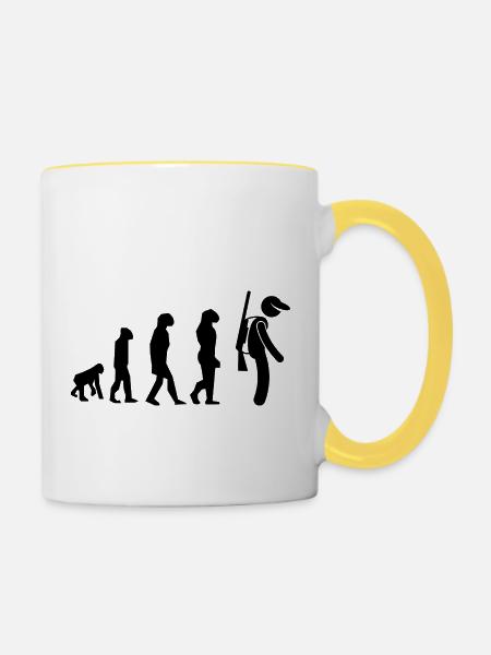 Jäger - Tasse zweifarbig - Weiß/Gelb
