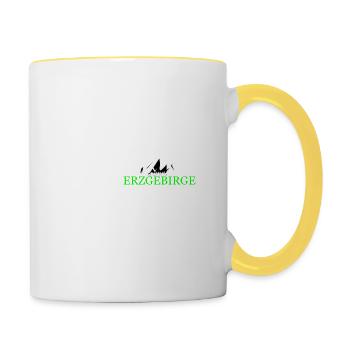 Erzgebirge Berg und Wald Pulsschlag - Tasse zweifarbig - Weiß/Gelb - Rechts