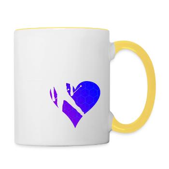 Ski de fond Patinage Ski de fond Hommes Femmes Ski de fond Cl - Mug contrasté - blanc/jaune - Droite