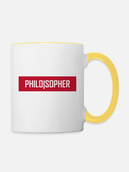 Philosopher - Tasse zweifarbig - Weiß/Gelb