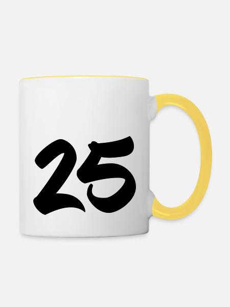 25 - Tasse zweifarbig - Weiß/Gelb