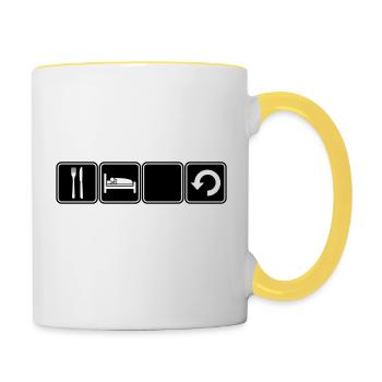 Eat Sleep Repeat - Contrasting Mug - white/yellow - Right