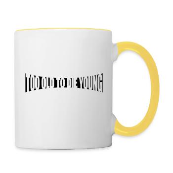 Design Die young - Mug contrasté - blanc/jaune - Droite