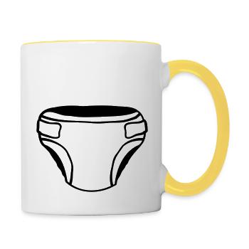 Design Windel Clipart - Tasse zweifarbig - Weiß/Gelb - Rechts