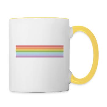 Pastel Blend Rainbow Stripes - Contrasting Mug - white/yellow - Right