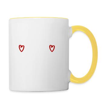 vous êtes génial amour Saint-Valentin en disant police - Mug contrasté - blanc/jaune - Droite