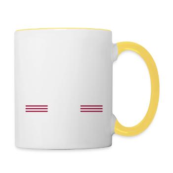 syndicat charpentier un charpentier tshirts de prière - Mug contrasté - blanc/jaune - Droite