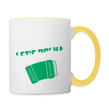 Let's Polka Accordion Pride - Tasse zweifarbig - Weiß/Gelb - Rechts