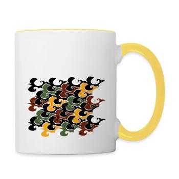 Vogelflug 3 - Tasse zweifarbig - Weiß/Gelb - Rechts