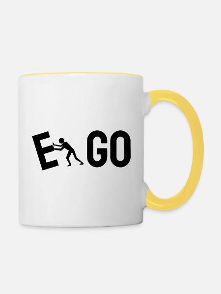 gehen - Tasse zweifarbig - Weiß/Gelb